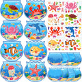 80UncleKimby Summer Activities: Ocean Animal Sticker Craft Kit – 32 Fishbowl Backgrounds & Sticker Sheets