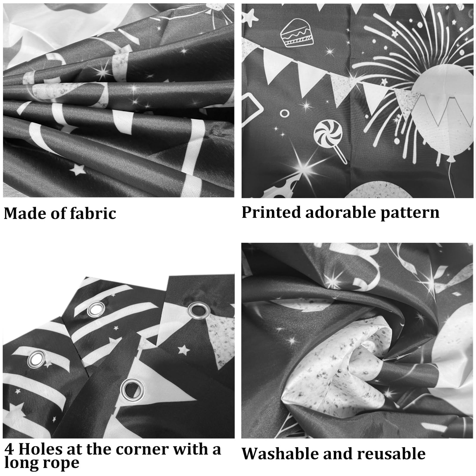 TAOTOSUNE 13th Birthday Decorations Kit for Teens – Black White Silver Theme with Banner, Backdrop, Foil Balloons, and More