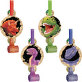 Creative Converting Dino Blast 8-Count Blow Out Noise Makers, Dinosaur Party Favors