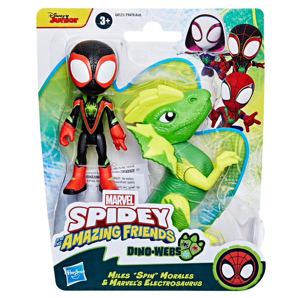 Marvel Spidey Dino-Webs: Miles Morales & Electrosaurus Action Figures for Ages 3+