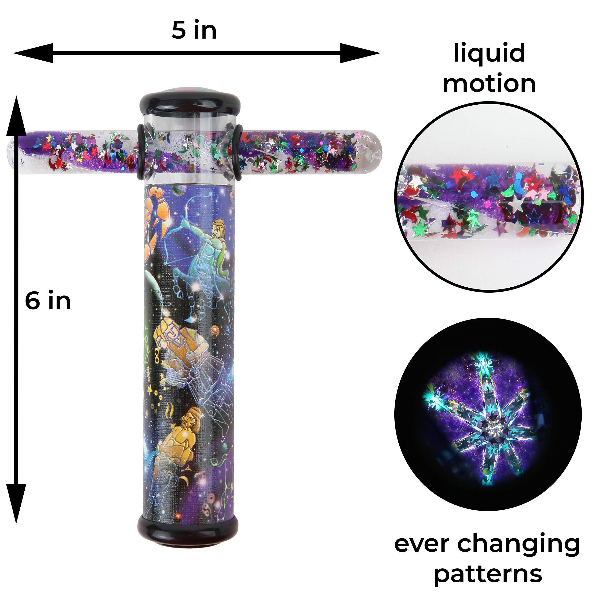 Playlearn Kaleidoscope Glitter Wand – 6" Kids Sensory Toy with Calming Spiral Effects