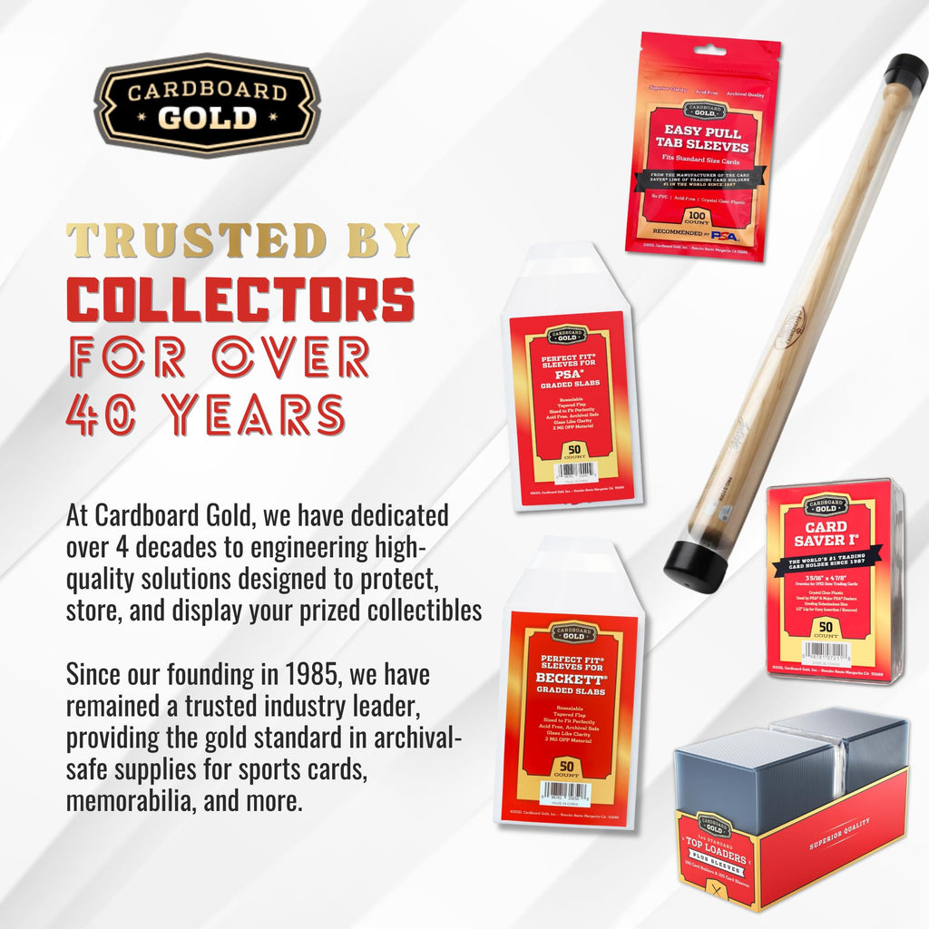 Cardboard Gold BGS Graded Card Sleeves | 50 Crystal Clear Resealable Slab Protectors – Precision Cut for Beckett Slabs
