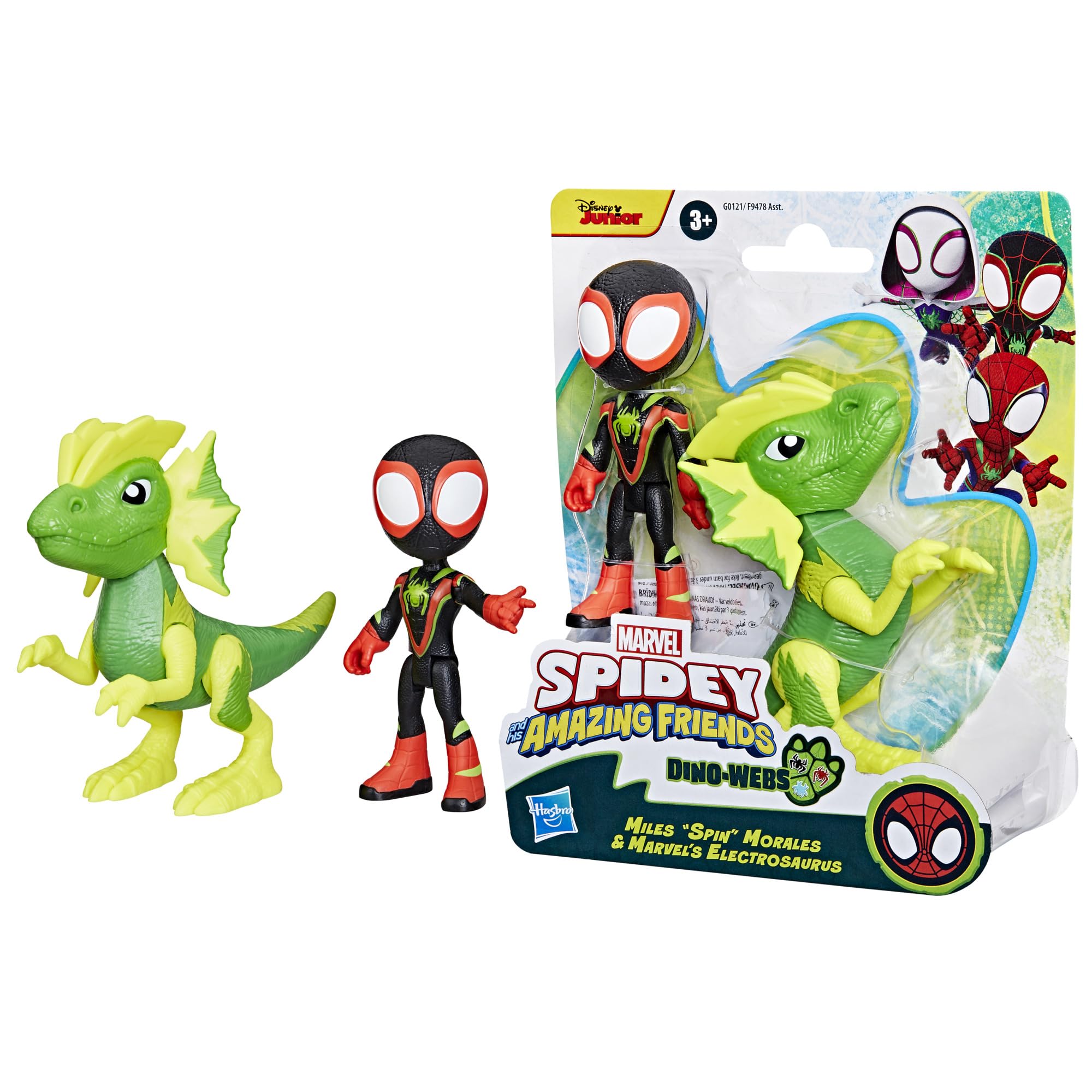 Marvel Spidey Dino-Webs: Miles Morales & Electrosaurus Action Figures for Ages 3+
