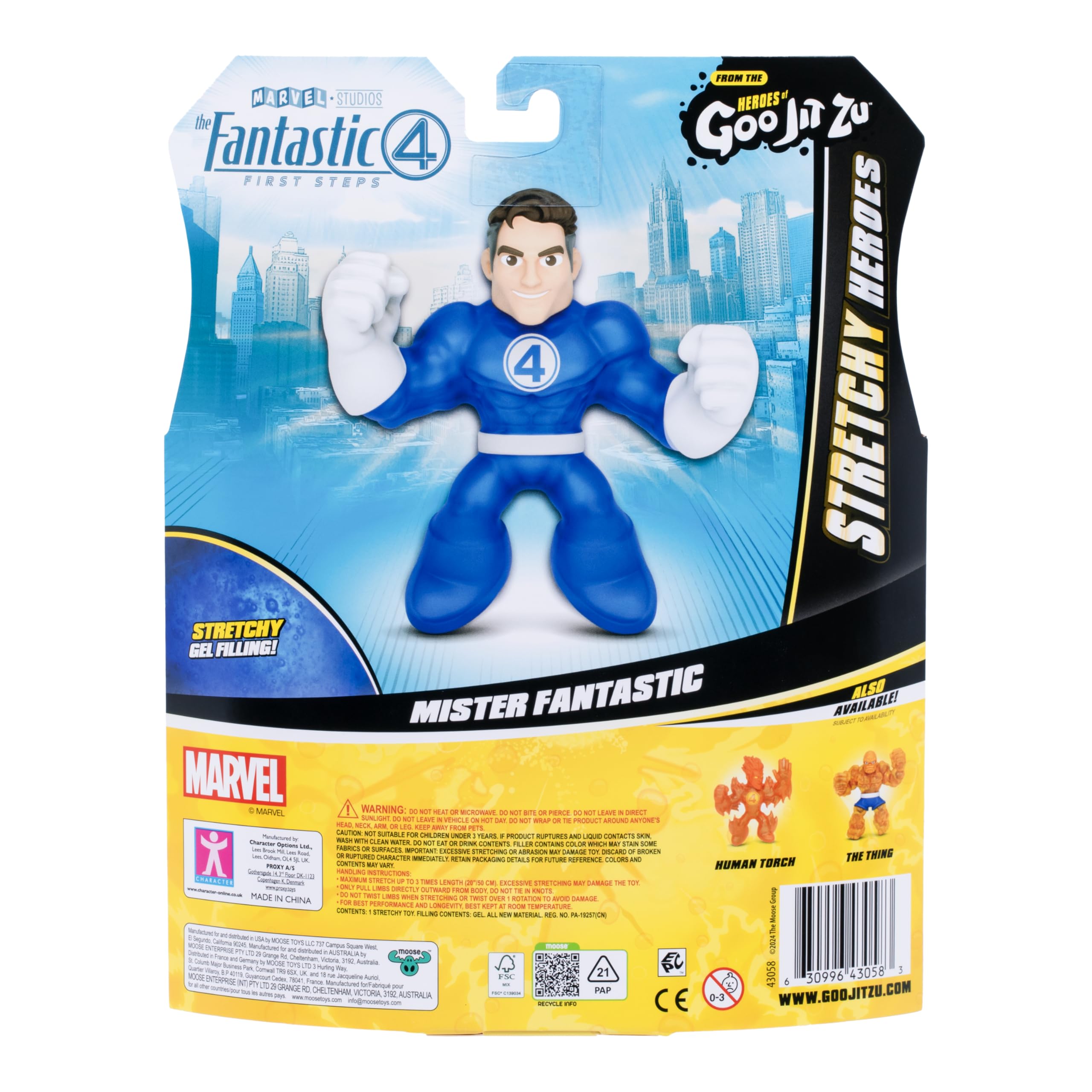 Heroes of Goo Jit Zu Mister Fantastic Stretch Action Figure – Marvel The Fantastic 4 First Steps, 4.5-Inch Gel-Filled Superhero Toy