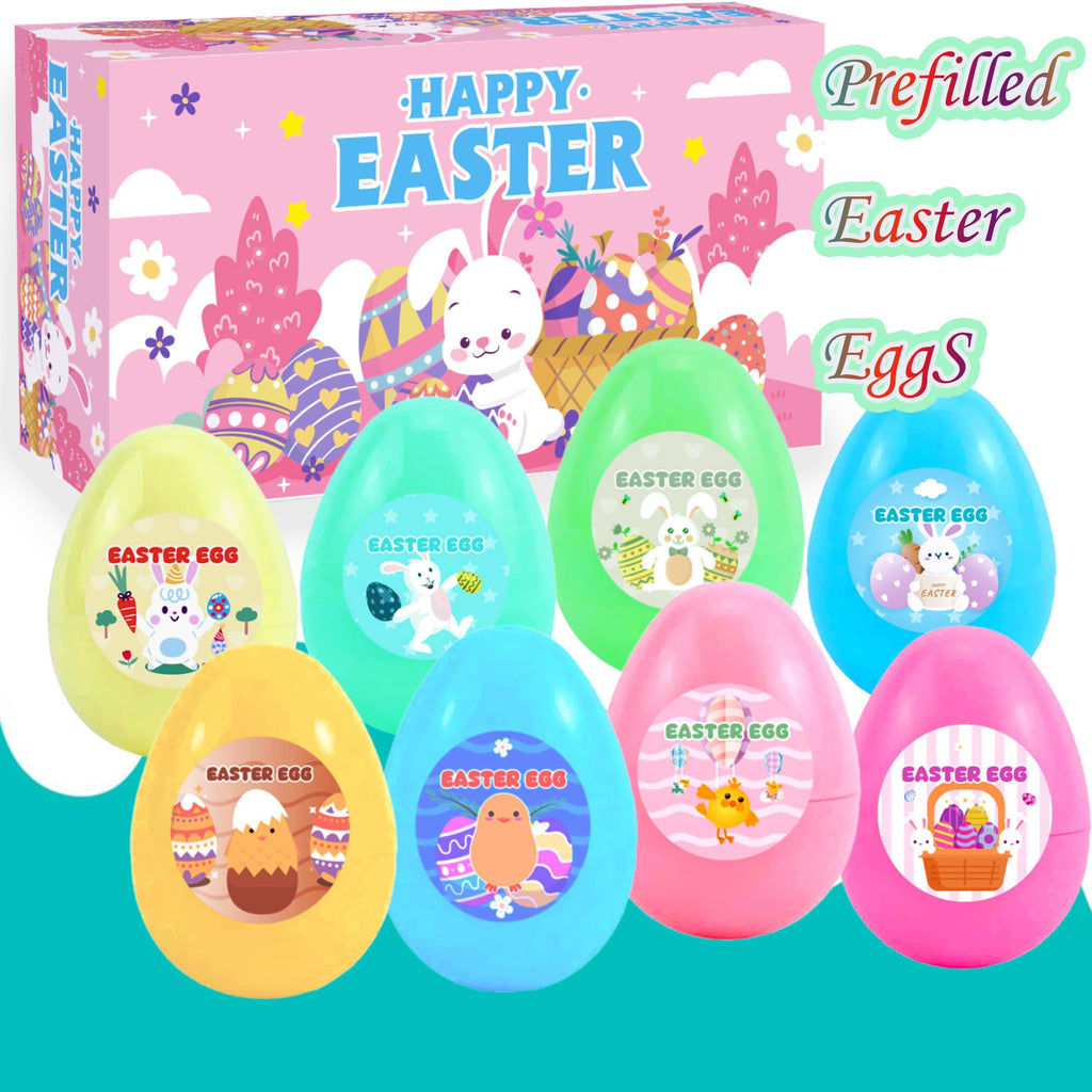 8Pack Butter Slime Kit for Kids – Easter Basket Stuffers with Prefilled Eggs, Stretchy Non-Sticky Sensory Play