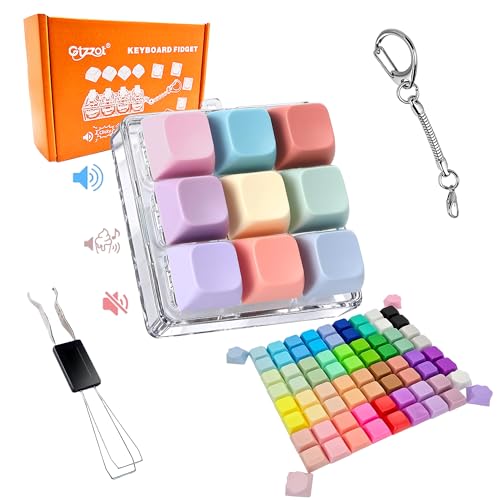 9-in-1 Keyboard Fidget Toy with 70+ Removable Keycaps – Clicky, Creamy & Silent Switches, Cat Paw Designs, Gift Box
