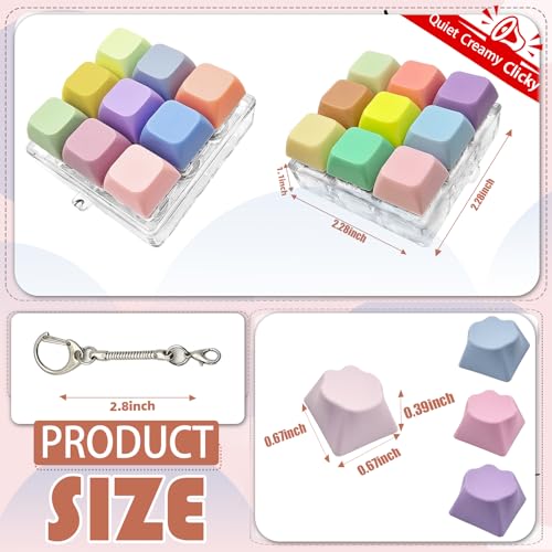 9-in-1 Keyboard Fidget Toy with 70+ Removable Keycaps – Clicky, Creamy & Silent Switches, Cat Paw Designs, Gift Box