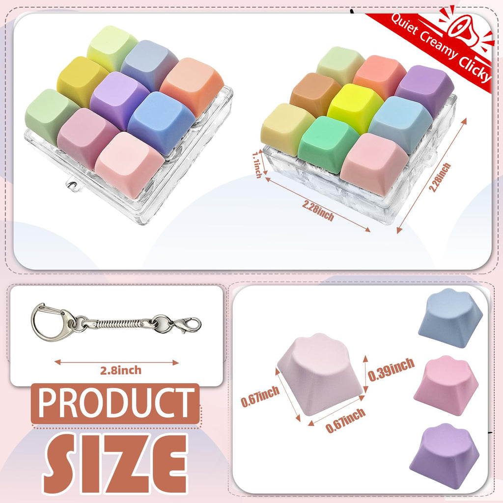 9-in-1 Keyboard Fidget Toy with 70+ Removable Keycaps – Clicky, Creamy & Silent Switches, Cat Paw Designs, Gift Box