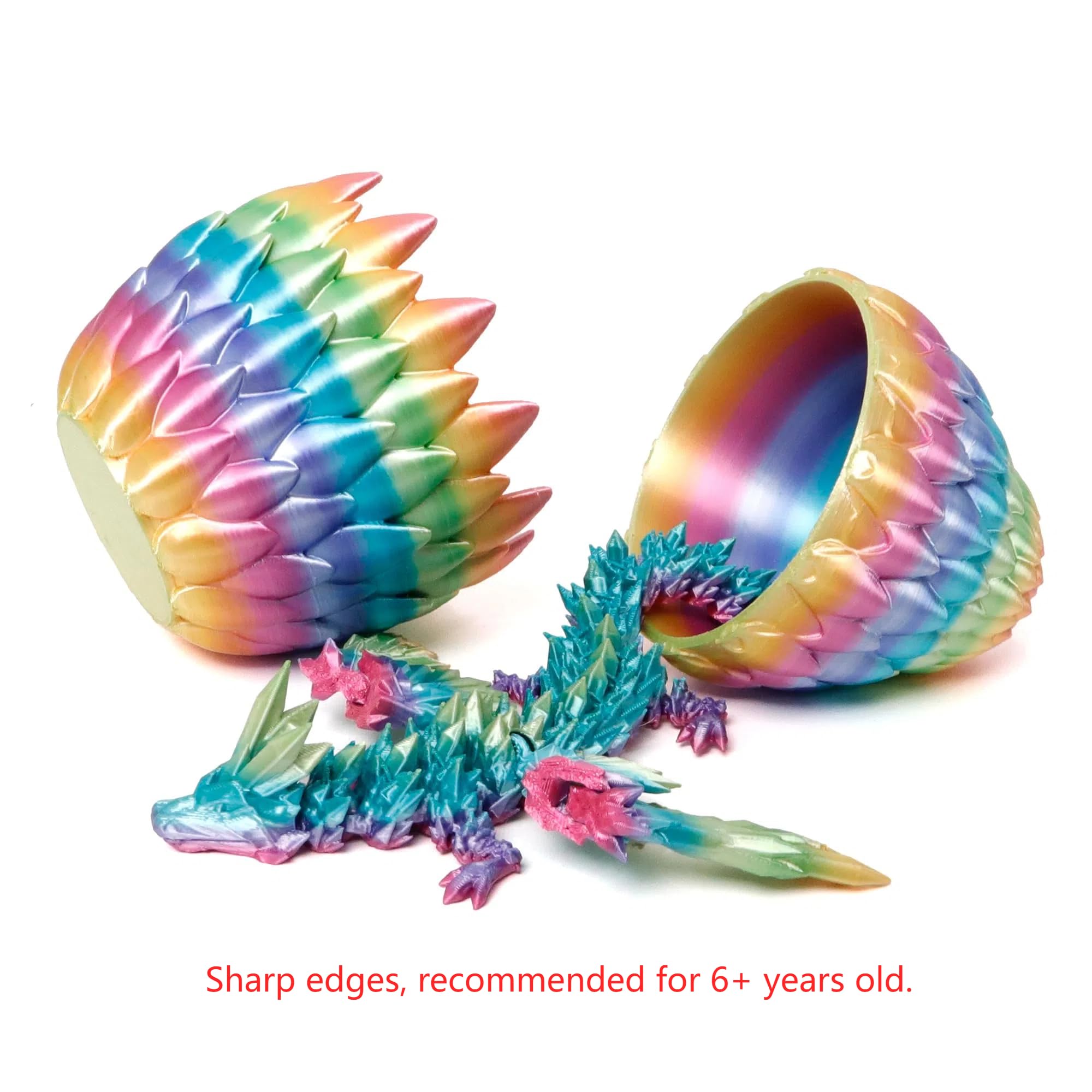 9-Inch Articulated Dragon in a Rainbow Egg – Poseable Fidget Toy & Desk Decor for Fantasy Fans