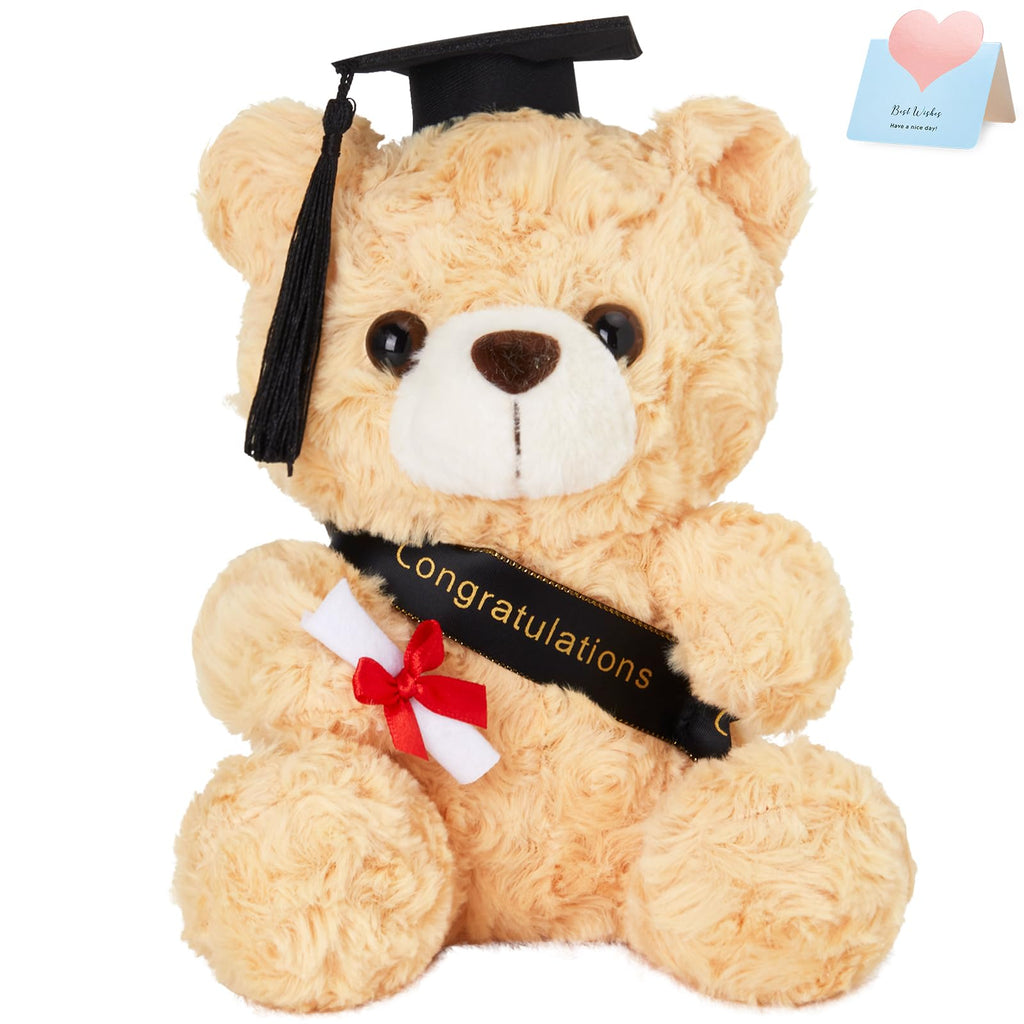 9-Inch Graduation Teddy Bear with Cap and Diploma – Soft Plush, Machine Washable, Class of 2026 Gift