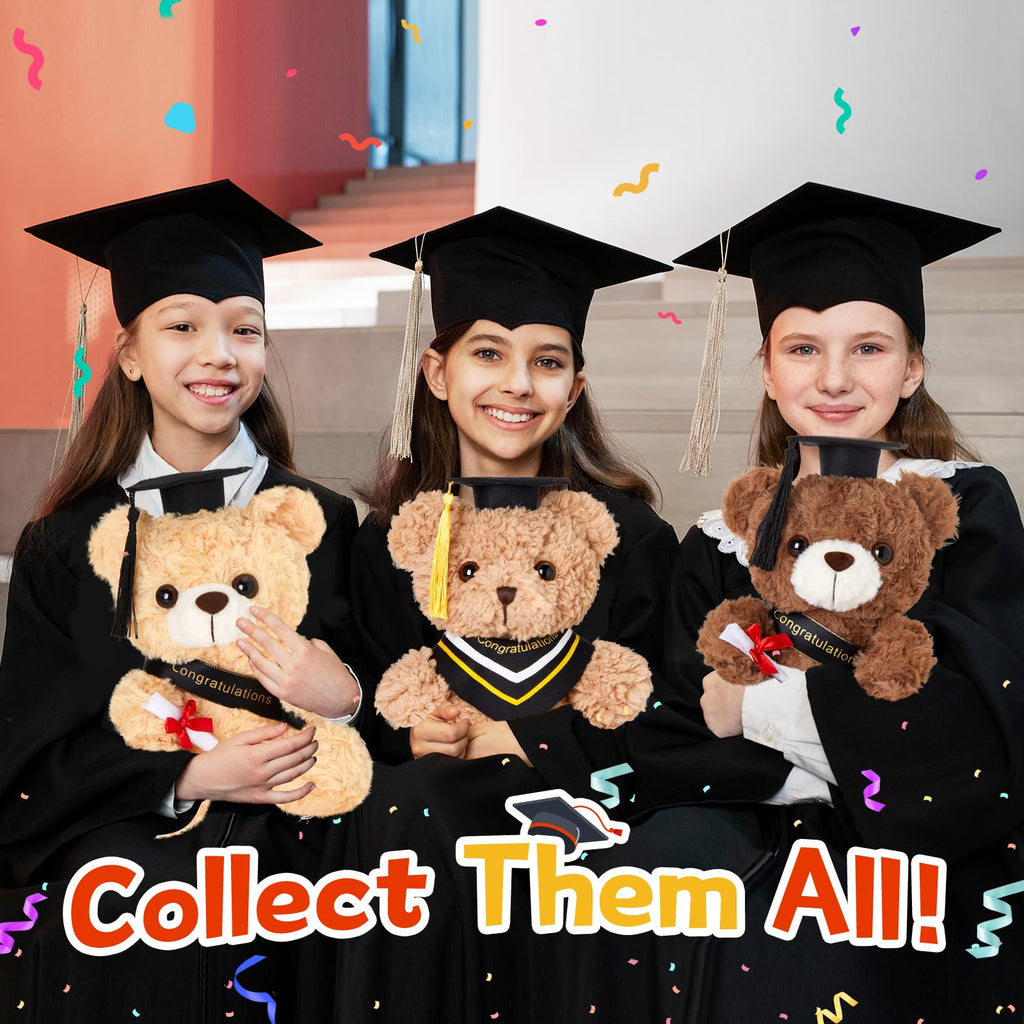 9-Inch Graduation Teddy Bear with Cap and Diploma – Soft Plush, Machine Washable, Class of 2026 Gift
