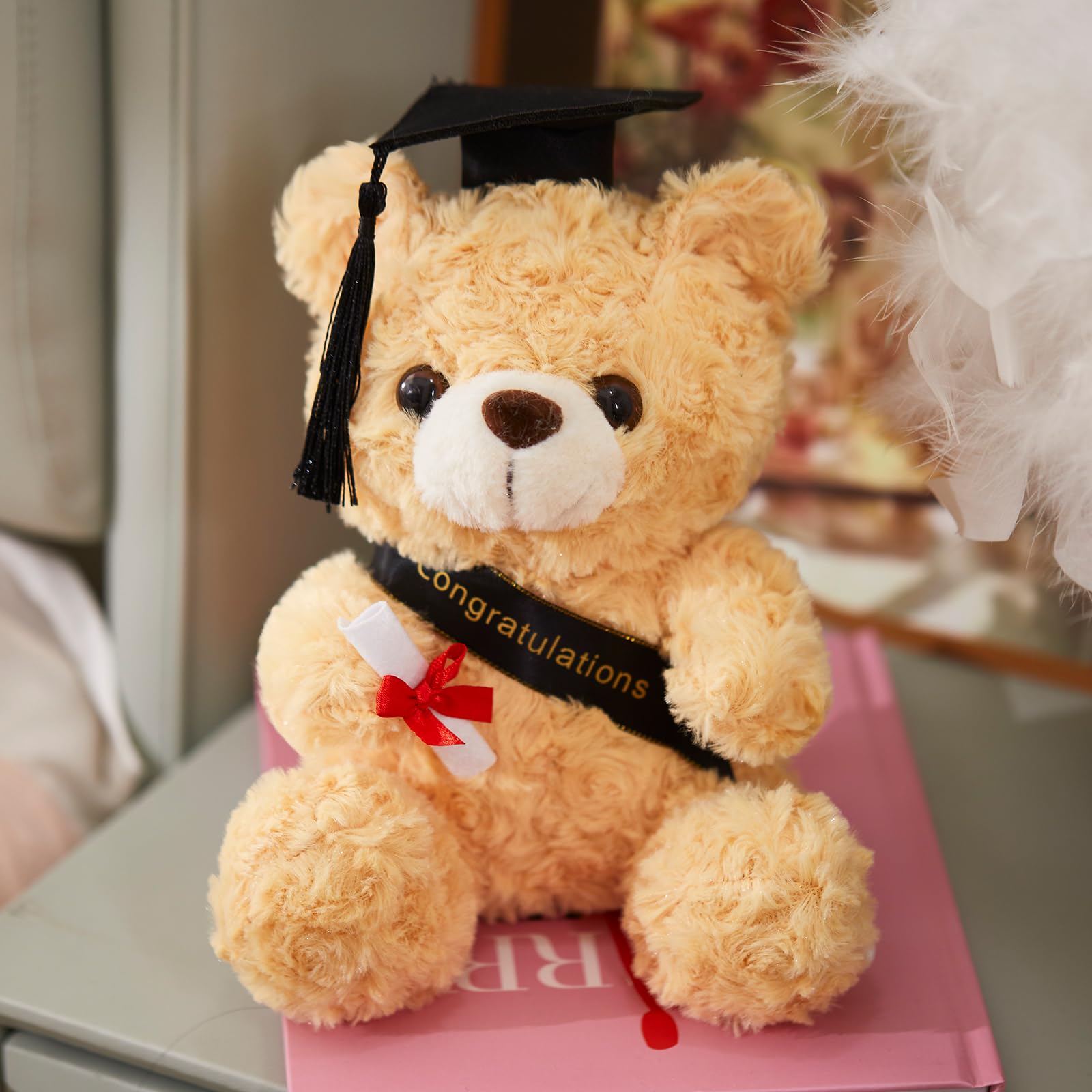 9-Inch Graduation Teddy Bear with Cap and Diploma – Soft Plush, Machine Washable, Class of 2026 Gift