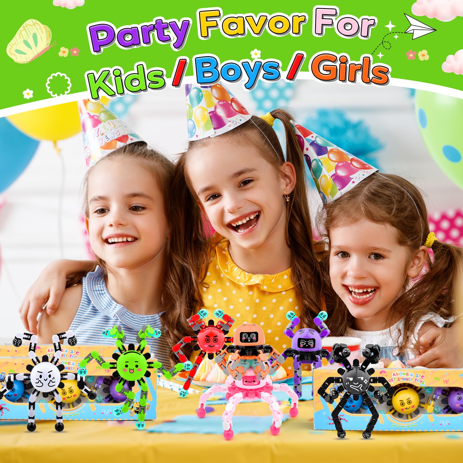 9-Pack Fidget Spinner Toys for Kids & Adults – Party Favors, Classroom Prizes, Stress Relief