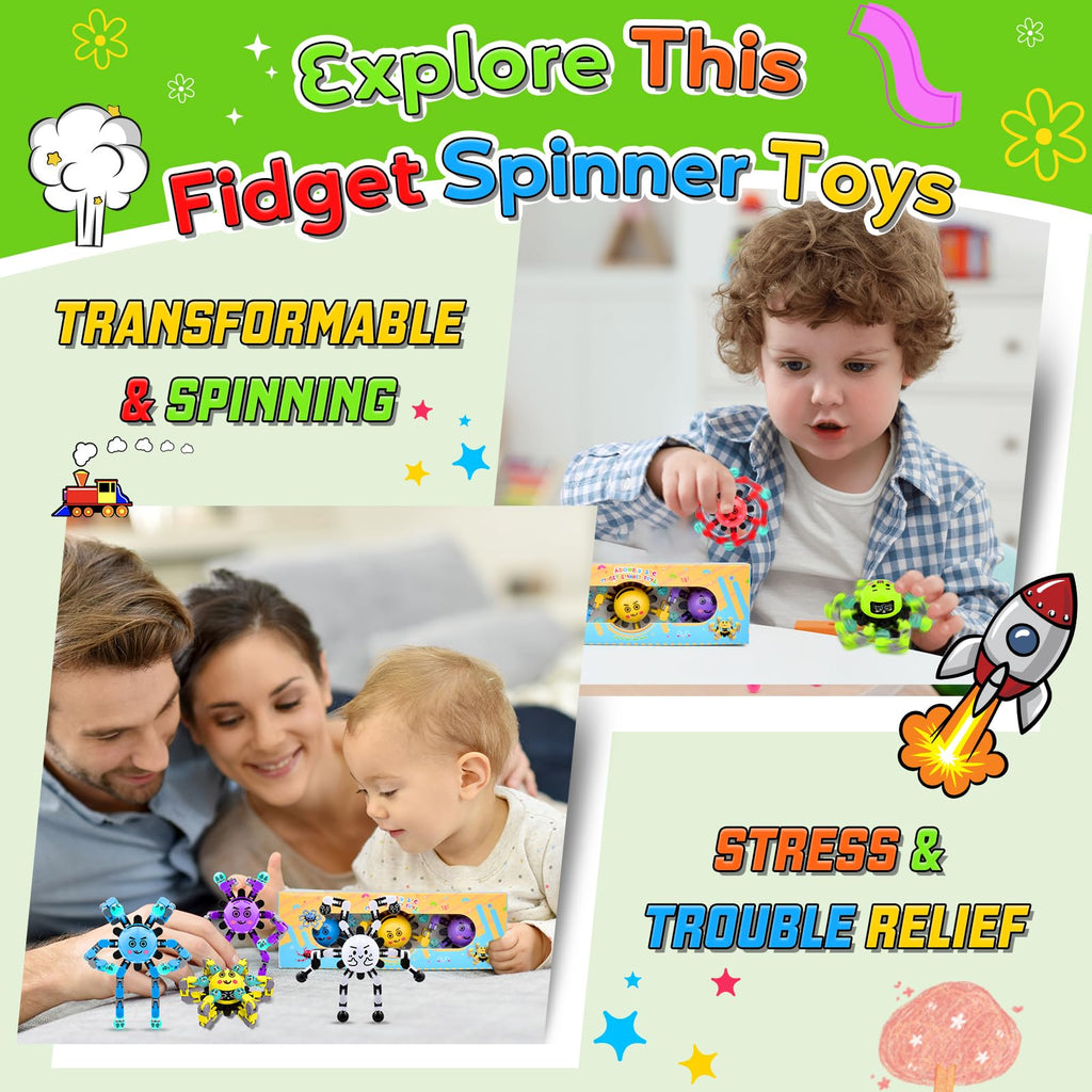 9-Pack Fidget Spinner Toys for Kids & Adults – Party Favors, Classroom Prizes, Stress Relief