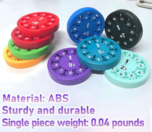 9-Pack Math Fidget Spinners for Multiplication & Division Practice | Sensory Learning Toys for Kids Ages 6-12