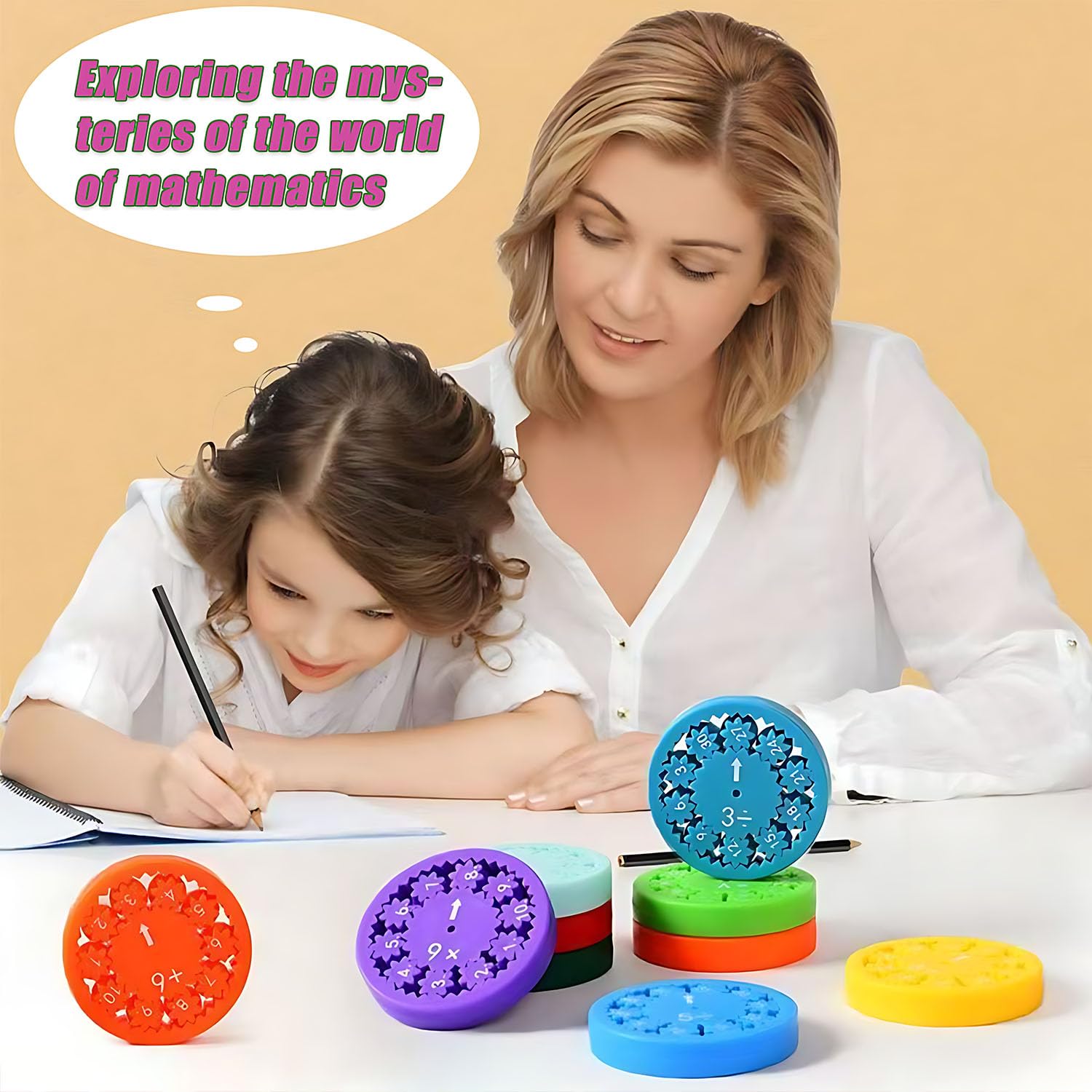 9-Pack Math Fidget Spinners for Multiplication & Division Practice | Sensory Learning Toys for Kids Ages 6-12