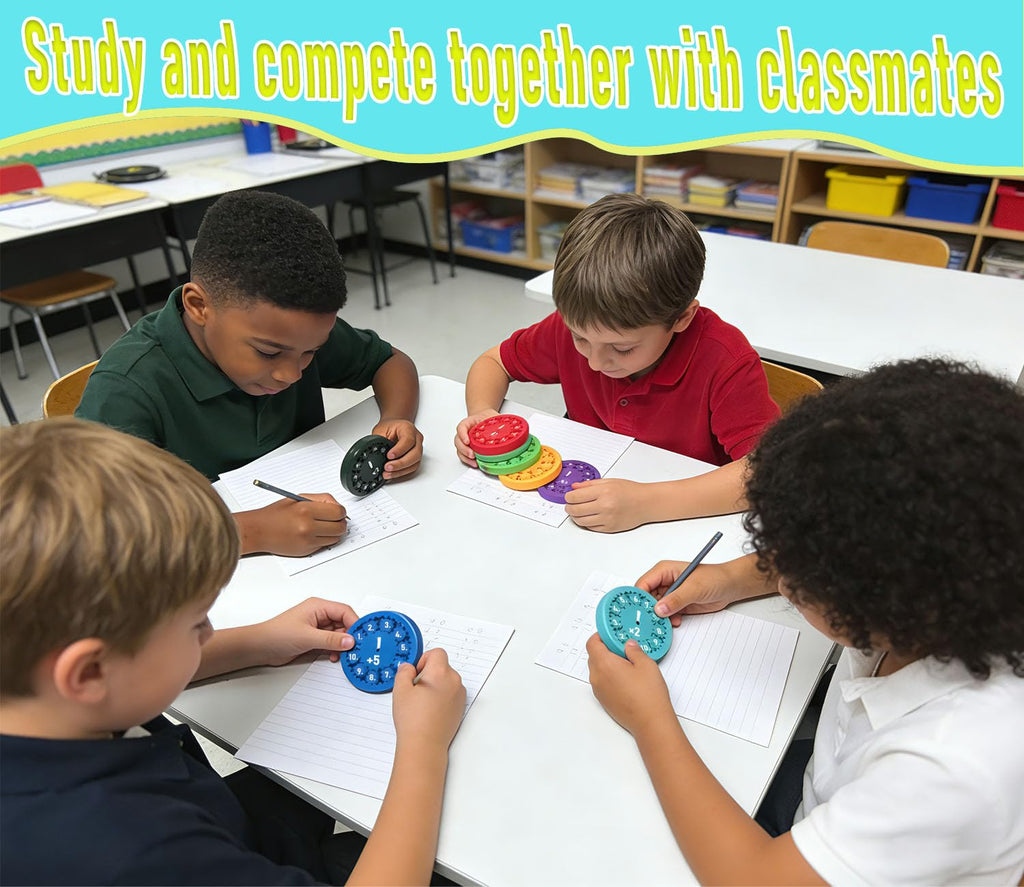 9-Pack Math Fidget Spinners for Multiplication & Division Practice | Sensory Learning Toys for Kids Ages 6-12