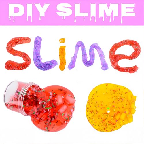 9 Pack Scented Slime Kit - Butter, Clear, Cloud Slime with Axolotl, Peach, Strawberry Add-Ins & Jelly Cube Crystal Putty - Party Favor Gift for Kids