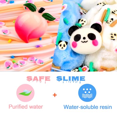 9 Pack Scented Slime Kit - Butter, Clear, Cloud Slime with Axolotl, Peach, Strawberry Add-Ins & Jelly Cube Crystal Putty - Party Favor Gift for Kids