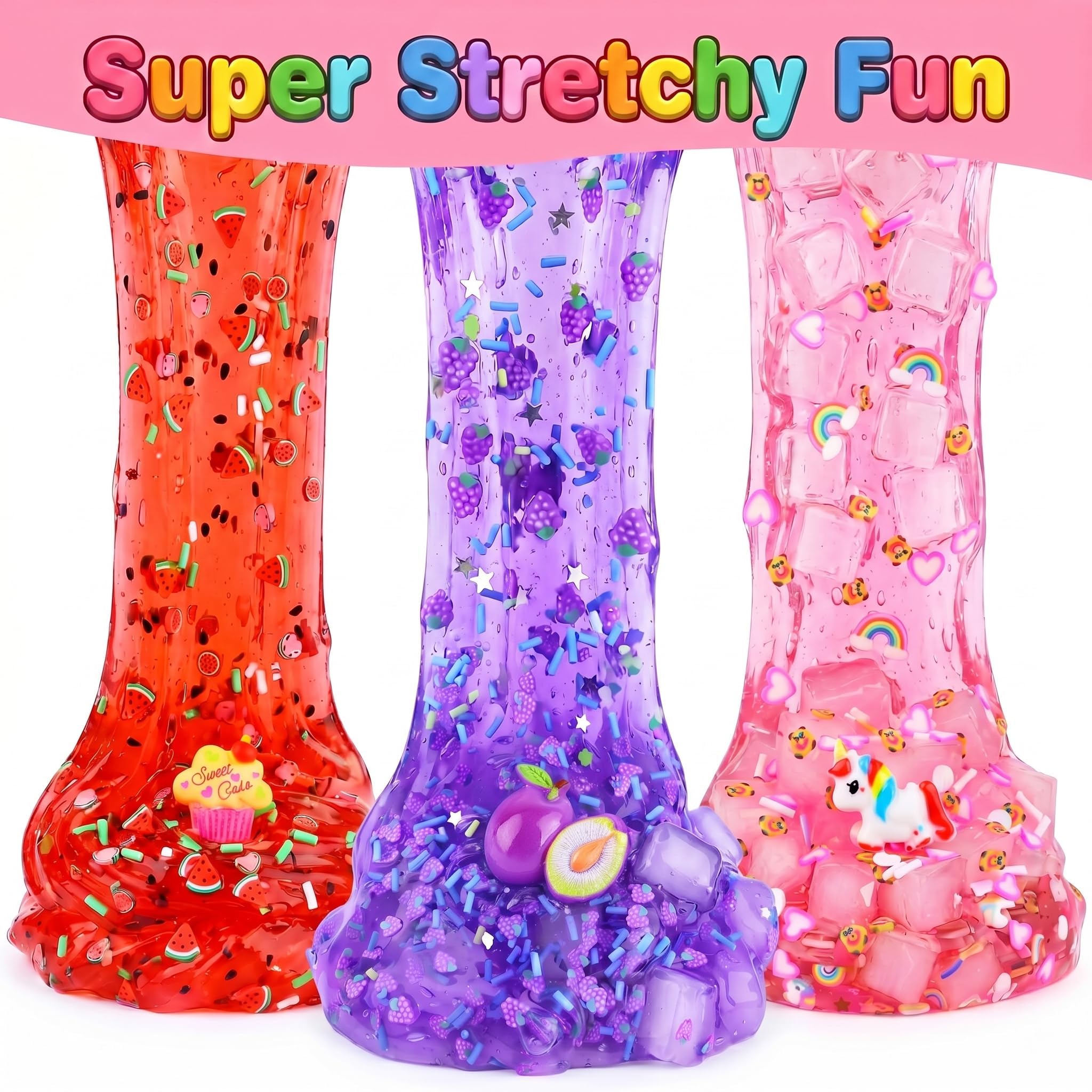 9 Pack Slime Kit – 3 Cloud, 3 Jelly Cube Crunchy, 3 Butter Slime – DIY Stress Relief Toy for Kids, Birthday Gifts