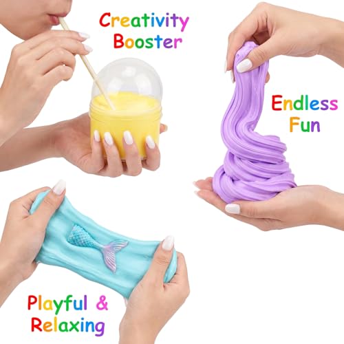 9-Pack Slime Kit with Butter Slime and Crunchy Jelly Slime - Soft, Non-Sticky, Washable - Sensory Toy for Kids Ages 3+