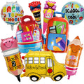 9-Piece Back to School Foil Balloon Set - Bus, Schoolbag, Pencil, Ice Cream Designs