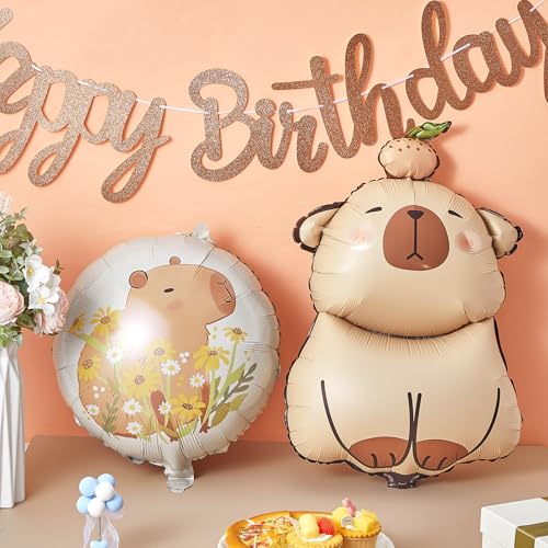 9-Piece Capybara Party Set with Banner & Balloons by Trandraft