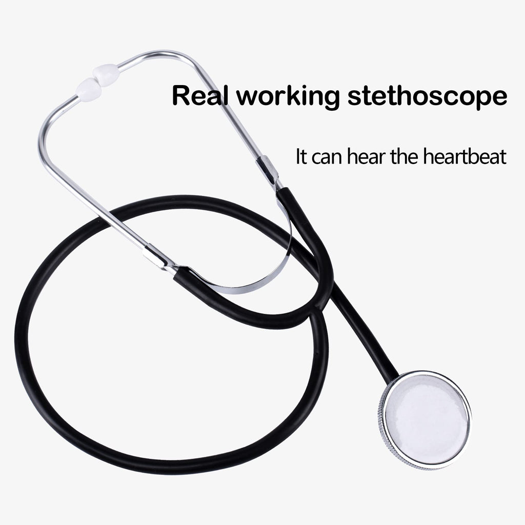 9-Piece Kids Doctor Costume Set with Working Stethoscope for Ages 3-12