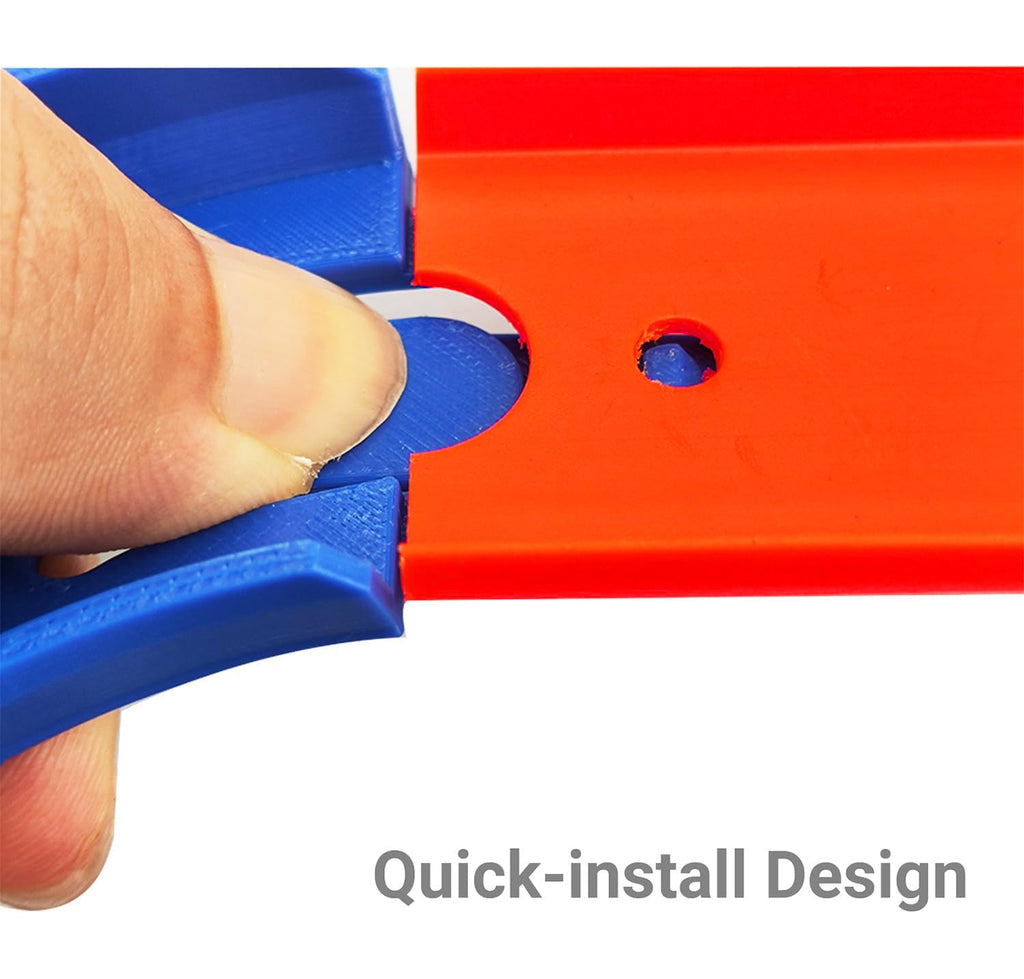 90 Degree Banked Turn Racetrack Connectors for Hot Wheels – 4 Pack (Blue)