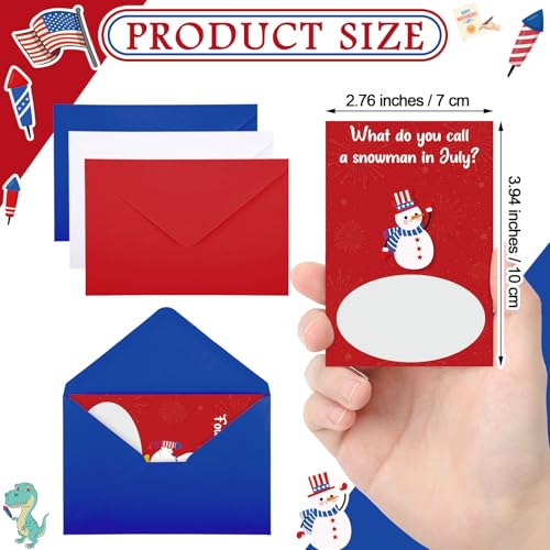 90-Piece Patriotic Joke Scratch-Off Cards with Envelopes, 4th of July 250th Anniversary Party Favor, 3x4 inch