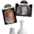 90th Birthday Photo Centerpiece Kit – 15 Double-Sided 4x6 Photo Holders with Sticks, Gold Party Decoration