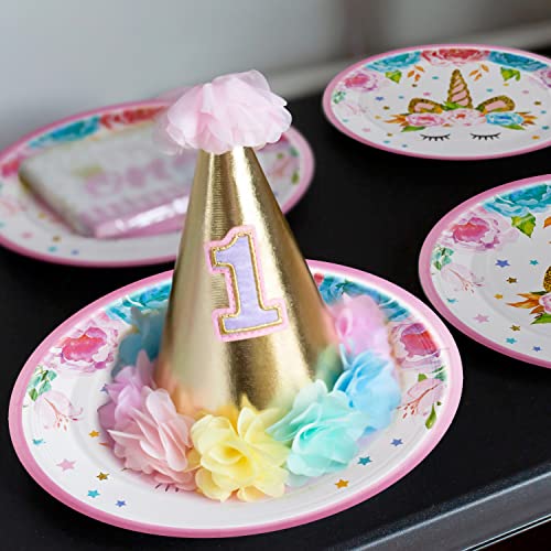 96-Piece Horned Horse Birthday Party Tableware Set for 24 Guests – Plates, Napkins, Forks