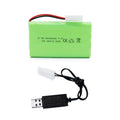 9.6V 2400mAh NiMH Battery Pack for RC Vehicles with Tamiya KET-2P Plug and USB Charger
