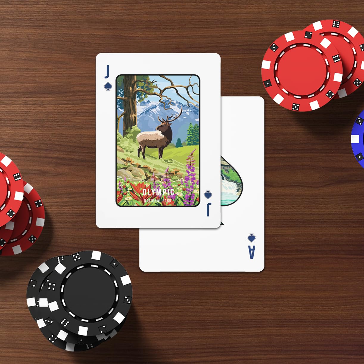 99FOX National Parks Playing Cards – Premium Black Core Deck with Linen Texture