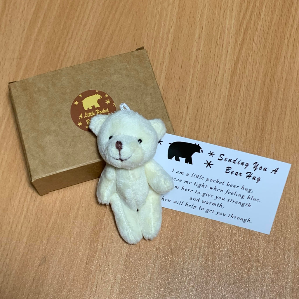 A Little Pocket Bear Hug - Mini Bronze Plush with Hug Token Card, Emotional Support Gift for Graduation Birthday