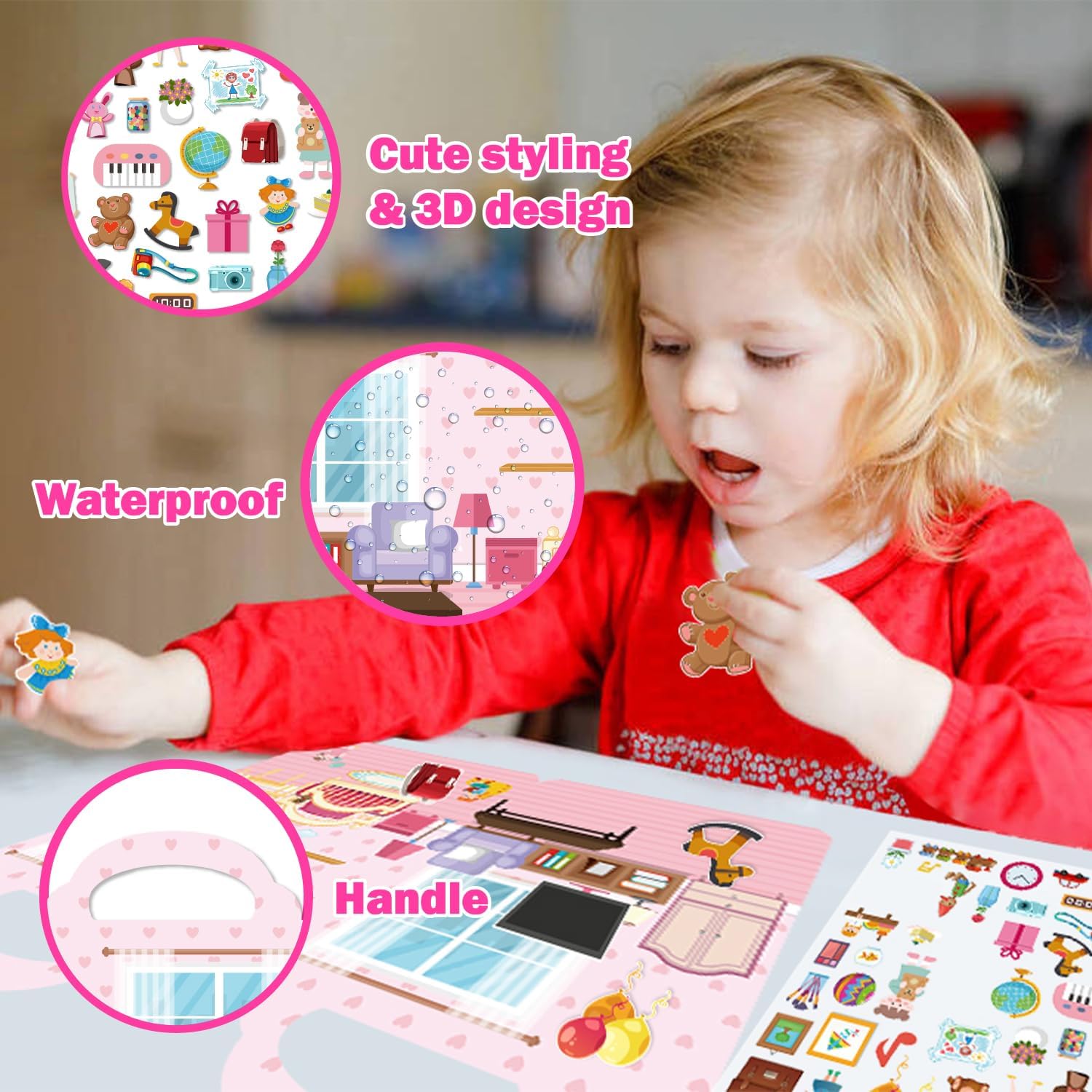 Aannanl Dress Up Reusable Sticker Books for Toddlers – 6 Themed Puffy Sticker Activity Books with 300+ Stickers
