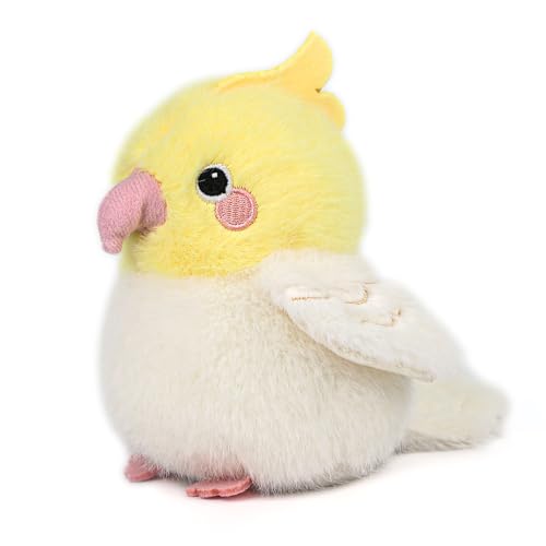 ABEARCAR Cockatiel Plush - 4.7 Inch Realistic Yellow Bird Stuffed Animal Toy
