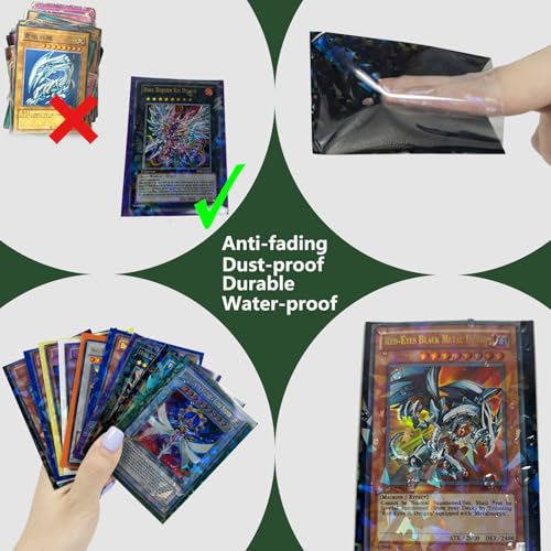 Abejita 100 Pink Card Sleeves – 66x91mm Holographic Cracked Ice Finish for MTG, Yugioh, Sports Cards & Photocards