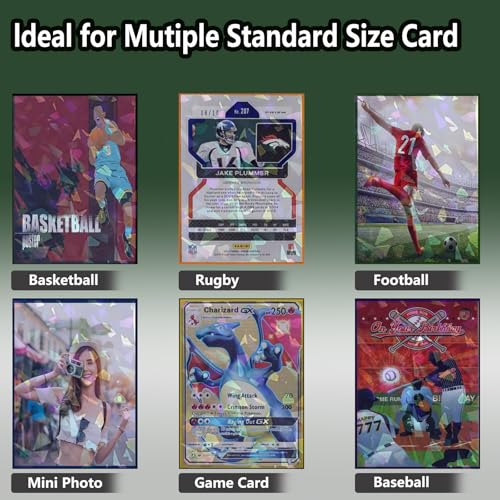 Abejita 100 Pink Card Sleeves – 66x91mm Holographic Cracked Ice Finish for MTG, Yugioh, Sports Cards & Photocards