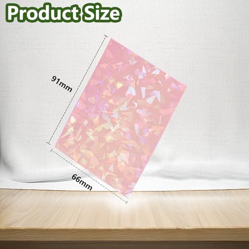 Abejita 100 Pink Card Sleeves – 66x91mm Holographic Cracked Ice Finish for MTG, Yugioh, Sports Cards & Photocards
