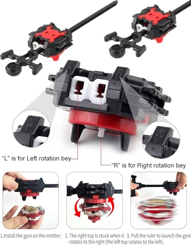 Absdcom B-122 Geist Fafnir Starter Pack - Spinning Top Battle Toy with Launcher for Kids 6-12