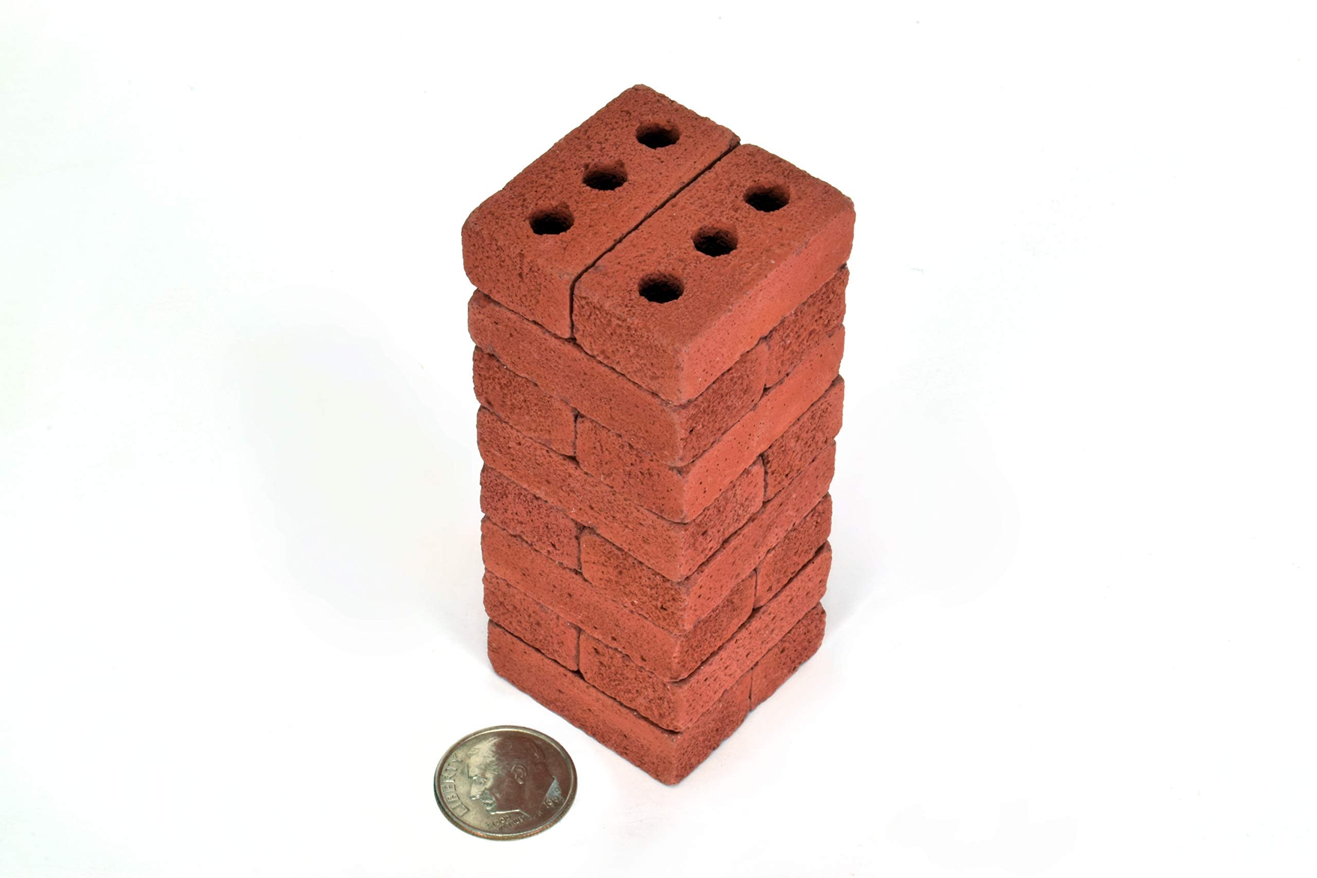 Acacia Grove Mini Red Bricks, 1:6 Scale Real Cement, 16-Pack