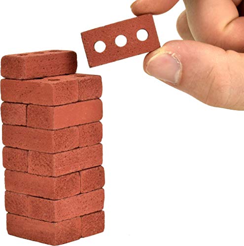 Acacia Grove Mini Red Bricks, 1:6 Scale Real Cement, 16-Pack