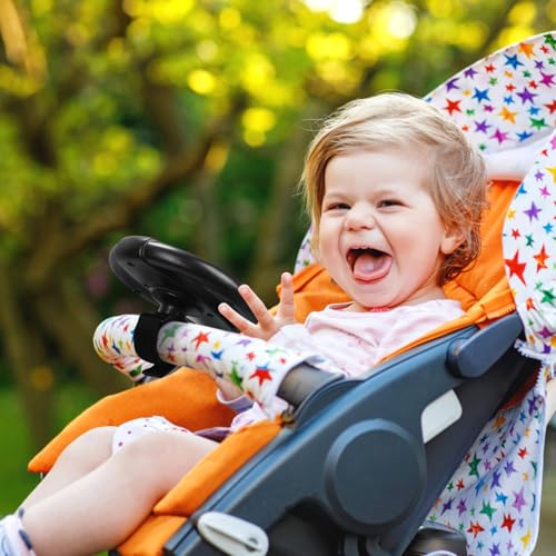Accmor Stroller Steering Wheel Toy – BPA-Free Pretend Driving Toy with Air Horn, Velcro Attachment for Strollers and Shopping Carts