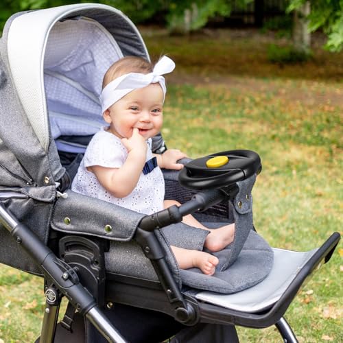 Accmor Stroller Steering Wheel Toy – BPA-Free Pretend Driving Toy with Air Horn, Velcro Attachment for Strollers and Shopping Carts
