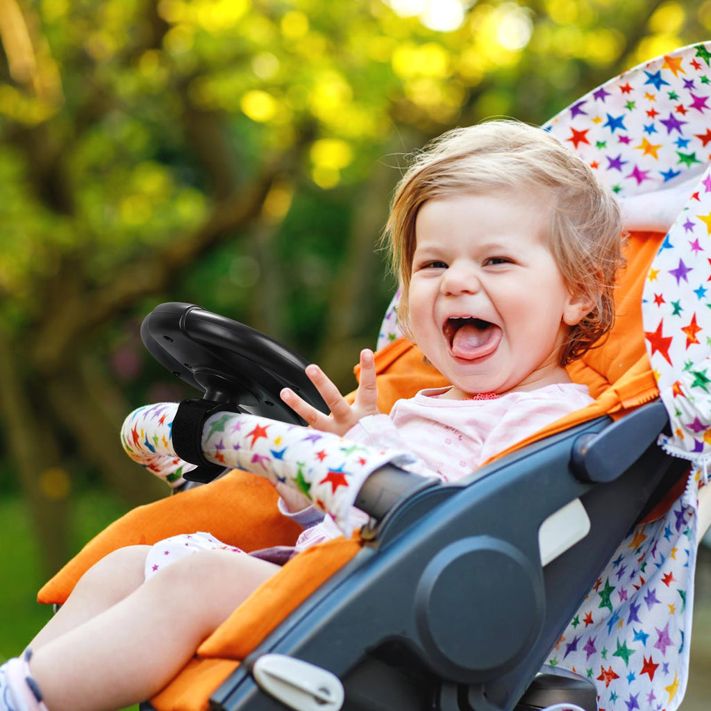 Accmor Stroller Steering Wheel Toy – No-Battery Horn, Velcro Attachment for Strollers & Shopping Carts