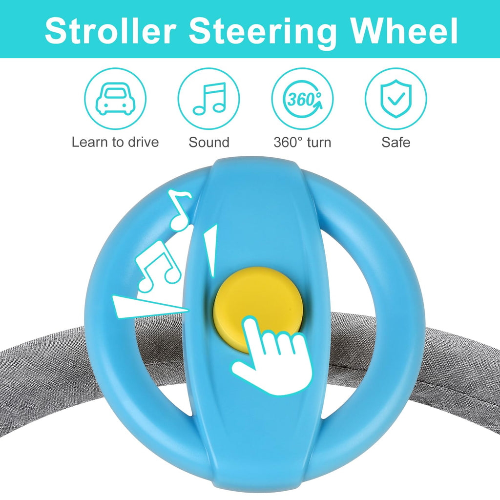 Accmor Stroller Steering Wheel Toy – Simulated Driving Fun for Strollers, Shopping Carts (BPA-Free, No Batteries)