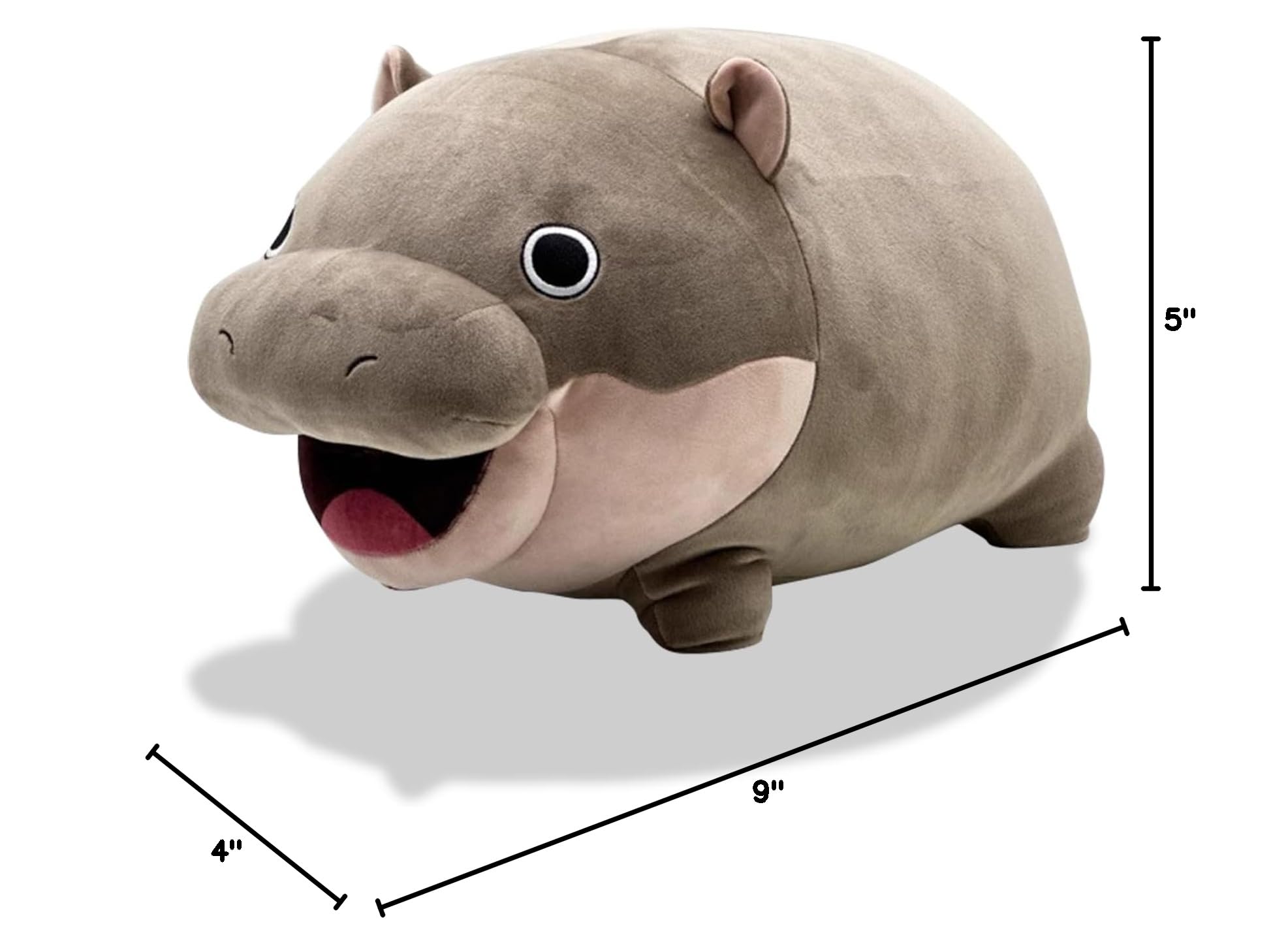 Acgtrick 9-Inch Moo Deng Pygmy Hippo Plushie - Soft Stuffed Animal Pillow for Kids and Adults