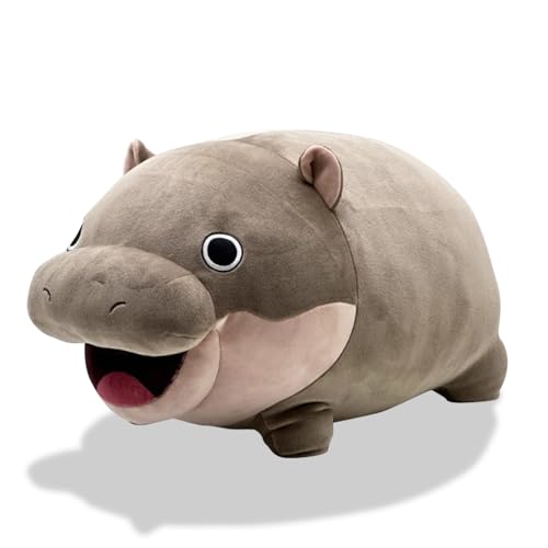 Acgtrick 9-Inch Moo Deng Pygmy Hippo Plushie - Soft Stuffed Animal Pillow for Kids and Adults