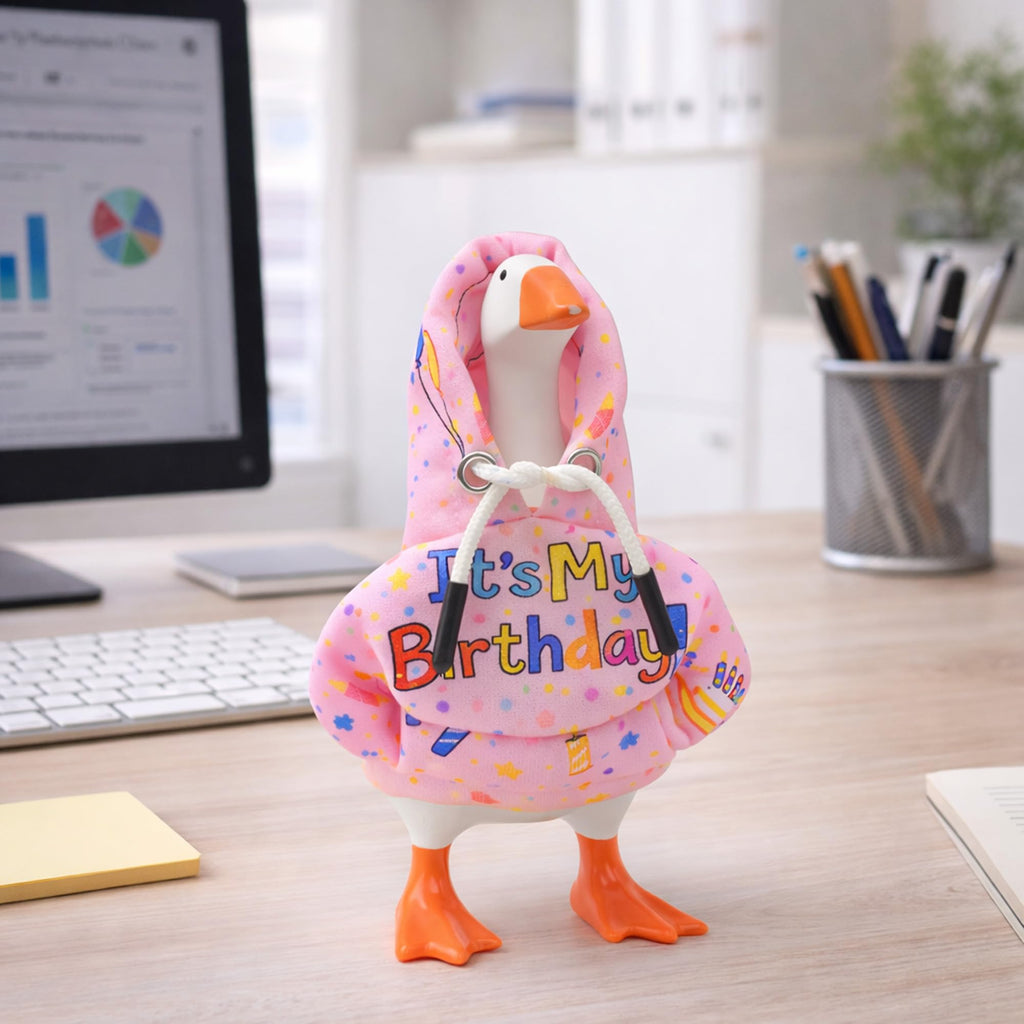 ACHREPLA Birthday Hoodie for 7" Magnetic Desk Goose - Soft, Machine Washable Costume